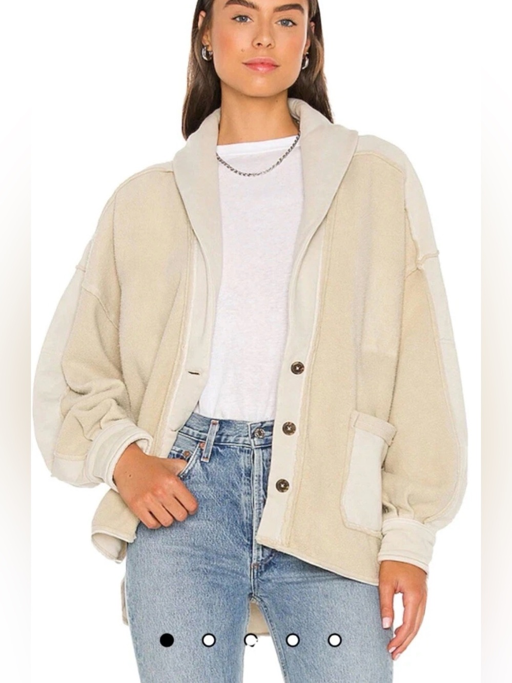 Free People Jordan Reverse Fleece Shacket.
